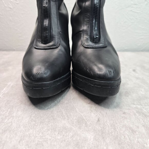 Alexander Wang Grunge Boots 5.5 Black Leather Edgy Chunky Platform Moto Booties - Picture 3 of 10